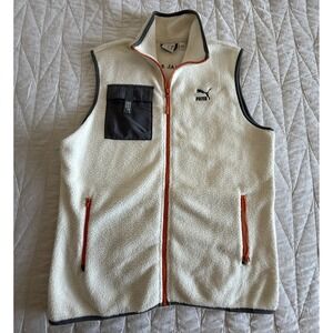PUMA XTG Trail Pocket Fleece Gilet Vest White/Orange/Gray